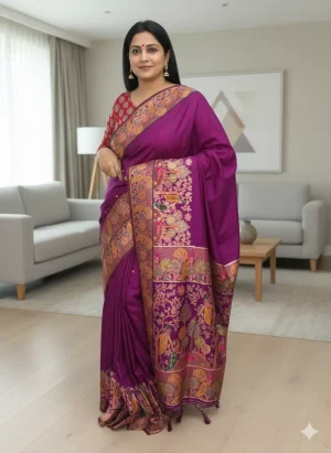 Kani Pashmina Silk Saree